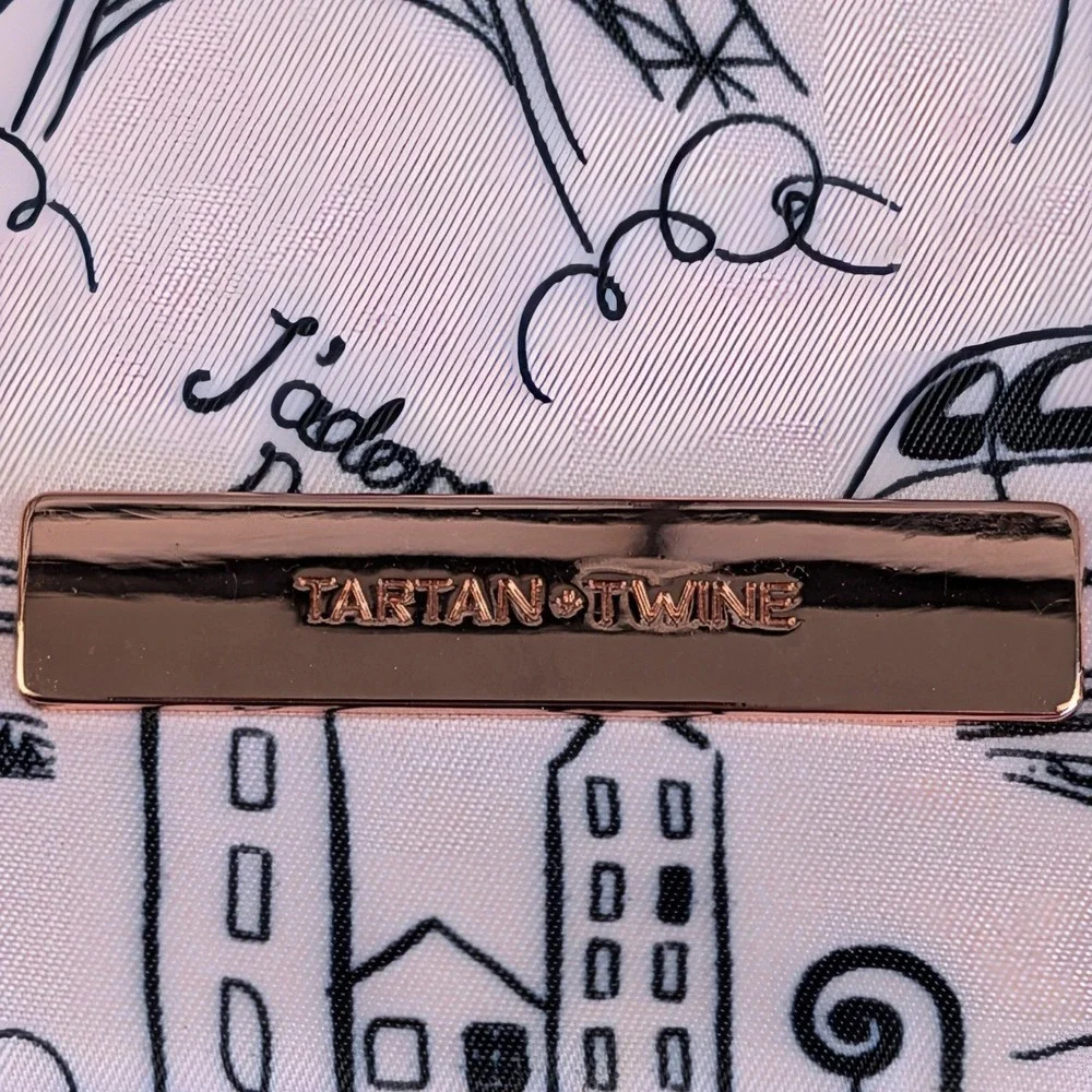 Tartan + Twine Pink Paris Eiffel Tower Tech Organizer Travel Case Rose Gold NEW